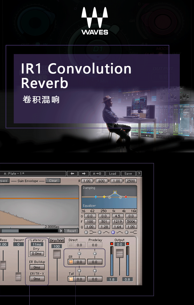 IR1 Convolution Reverb 混响插件(图1)
