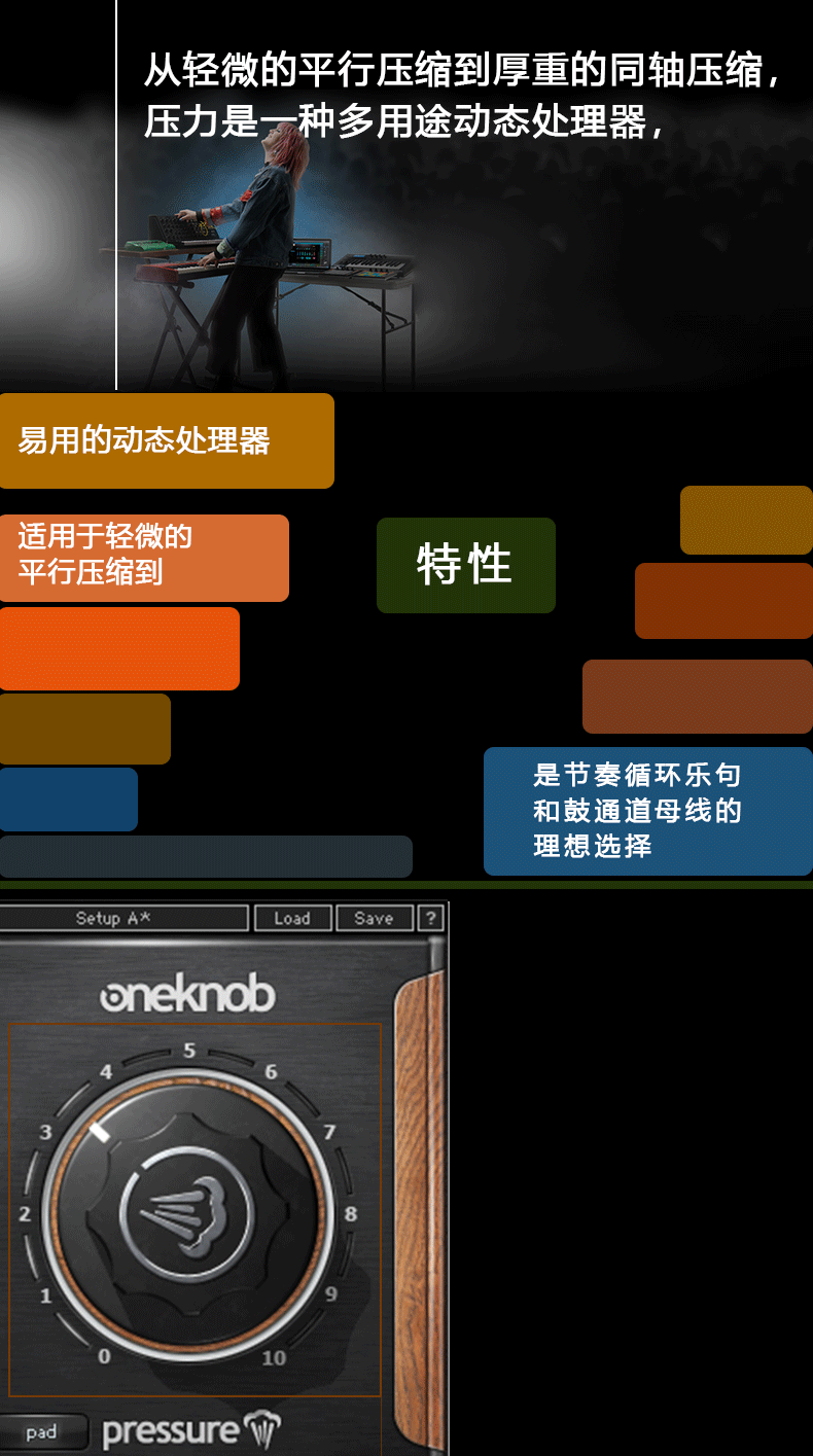 OneKnob Pressure动态处理器修音调音编曲音乐制作插件(图2)